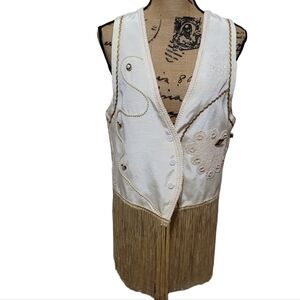 Hirschberg Schultz Vtg 70s Satin Fringe Best Size S/M Made USA Cowgirlcore Retro